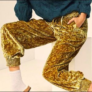 Anthropologie Gloria velvet joggers